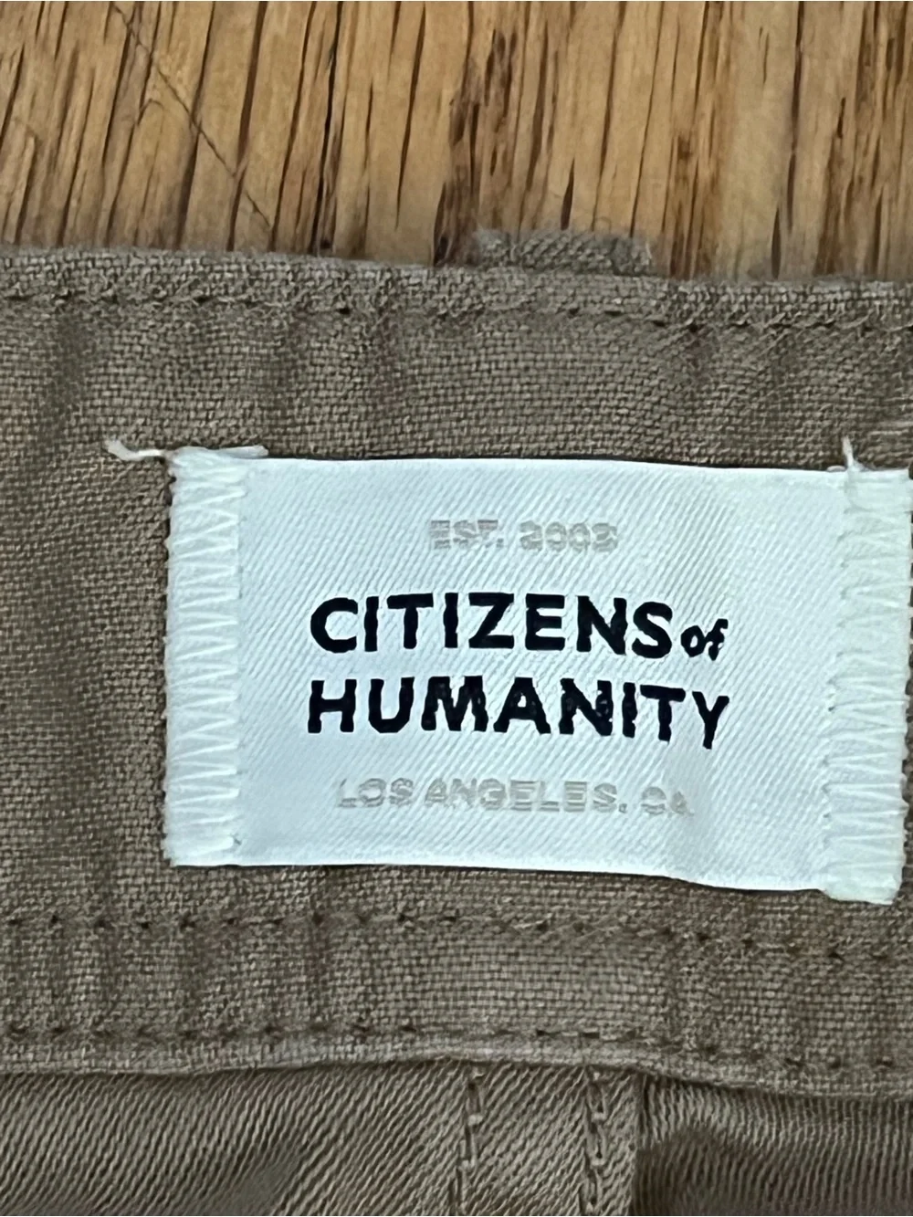 Citizens of Humanity 100% Cotton Cropped Utility Pants Size 30 Beige/Taupe